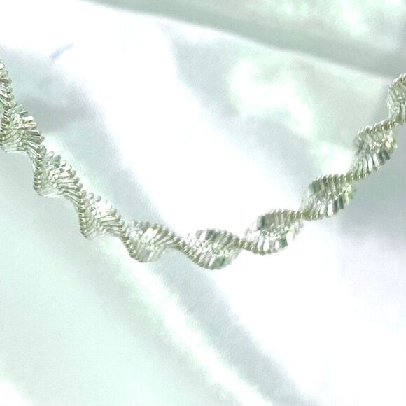 AOC Stunning 22” Twisted Sterling 925 Silver Necklace - Picture 3 of 11